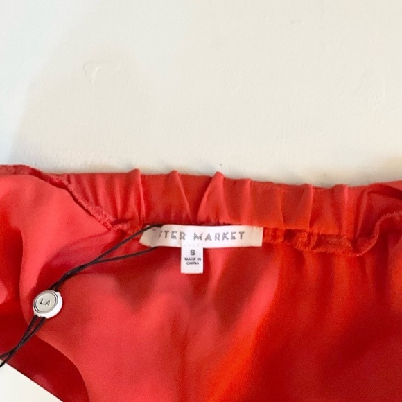 AFTER MARKET Women's Orange Ruffle V-Neck Sleeveless Top Size Small - Picture 8 of 13